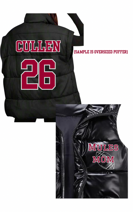 Womens Personalized Long Puffer Vest Zip up Reversible Fleece Jackets Winter Warm Hooded Coat Sleeveless Jacket add Logo or Name on the back
