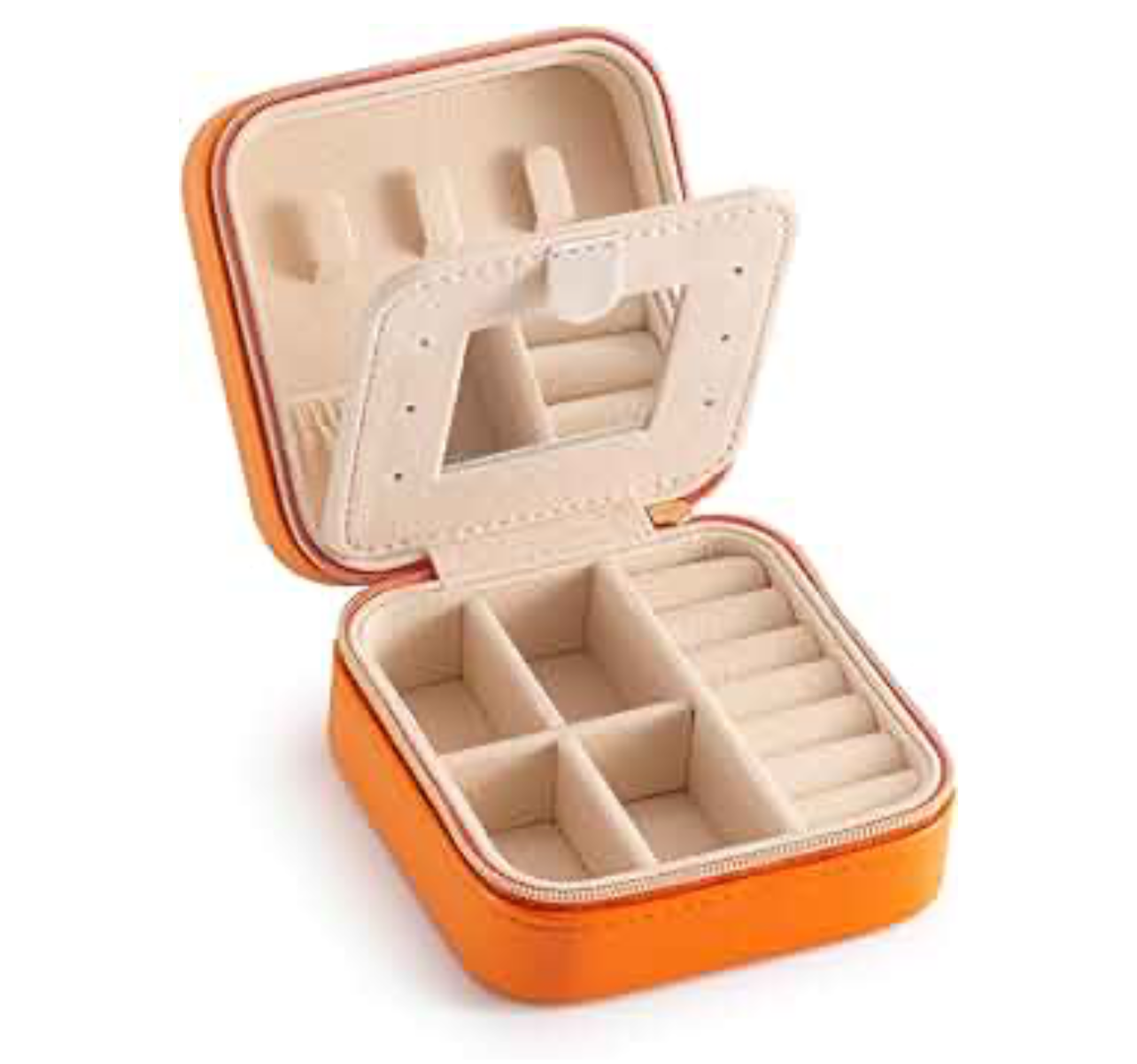 Mini travel Jewelry case with Zipper monogram or college logo faux leather (perfect for the dorm)