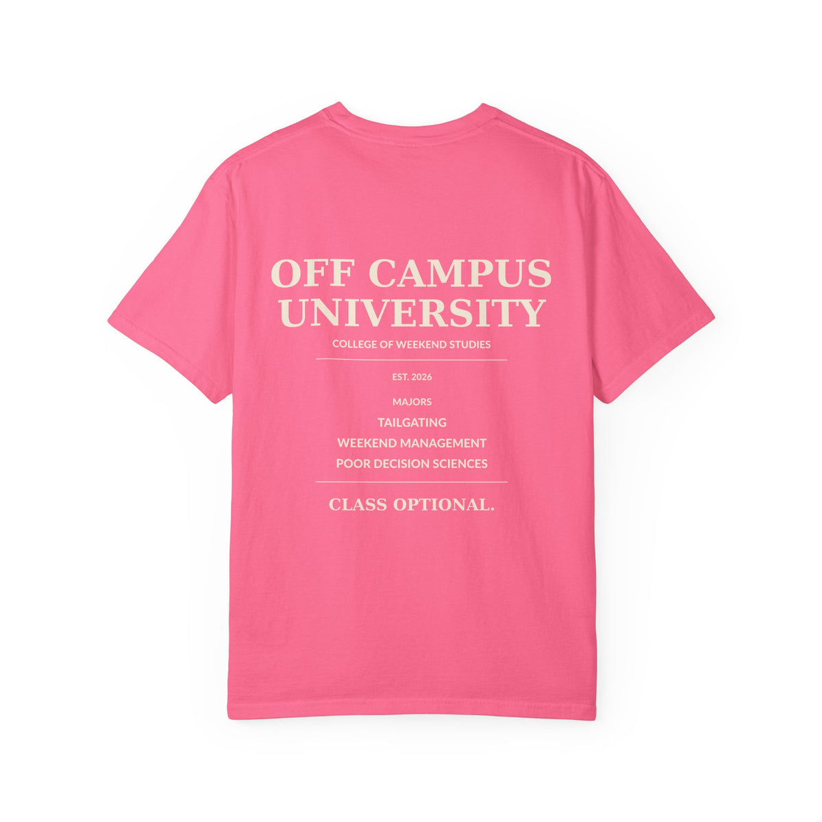 Campus Vibes Garment-Dyed T-Shirt — 'Off Campus University' Minimalist Tee