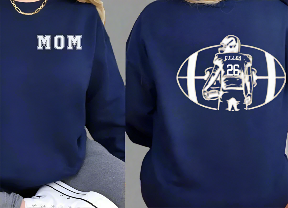 Custom Football Jersey with Name & Number Sport Mom, Dad, Sibling, Aunt, Player Family Shirt