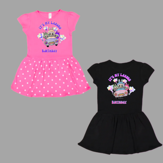 It’s My Labubu Birthday Personalized Dress, Cute Labubu with # age on back Inspired Graphic with Name, too