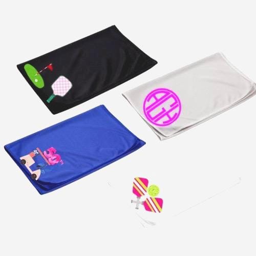 Personalized Pickleball Cooling Towel non Embroidered Water-Resistant Sports Towel, Custom Name or Initials, Matching Pickleball Gear Gift