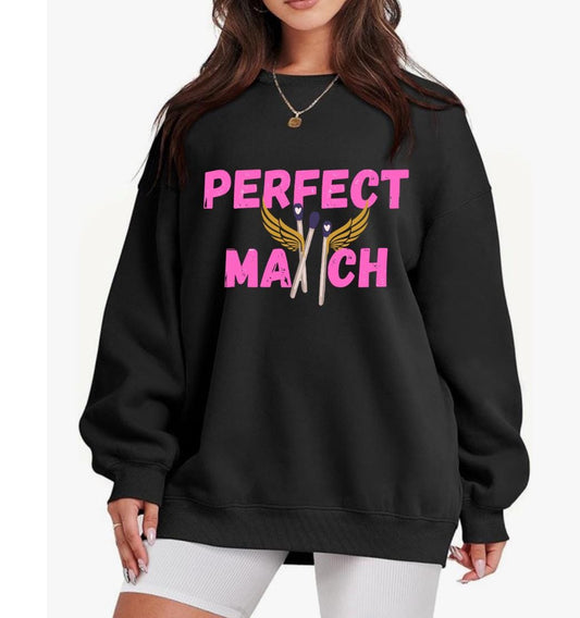 Perfect Match custom oversized sweatshirt (school name/date)