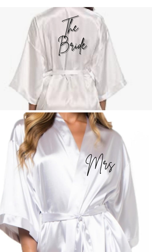 CUSTOM SATIN/Silky Robe kimono style Lingerie college name