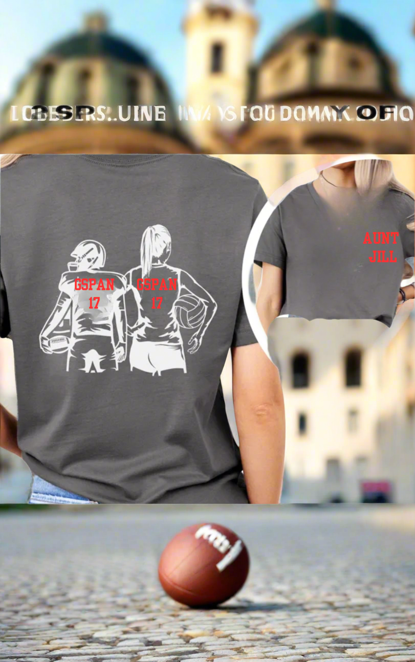 Custom Football Jersey with Name & Number Sport Mom, Dad, Sibling, Aunt, Player Family Shirt