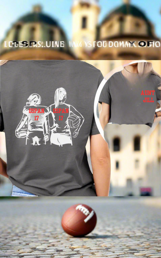 Custom Football Jersey with Name & Number Sport Mom, Dad, Sibling, Aunt, Player Family Shirt