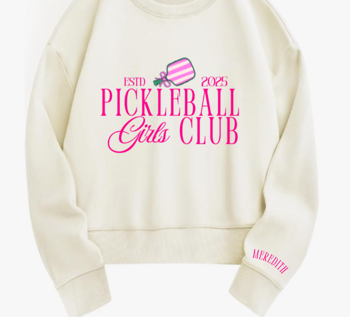 Pickleball Women’s “Girl Club” Crewneck | Gift for Pickleball Lovers | Est. Year Sweatshirt