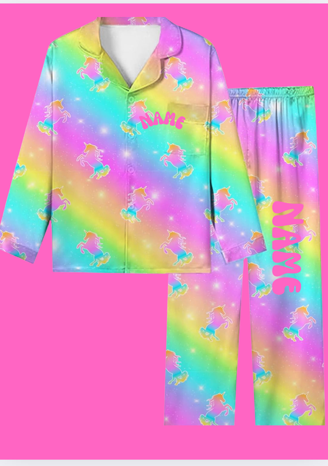 Personalized Name Cute Designs  Youth  2 piece satin pajama set  Camp or School - Cute Labubu-Inspired