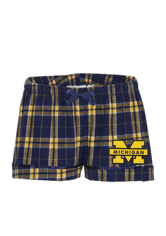 Women’s custom plaid flannel boxer shorts