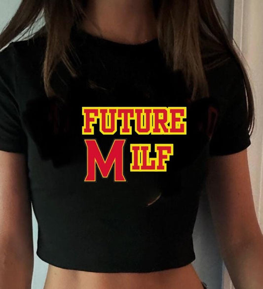 Future MILF Cropped Baby T with college logo