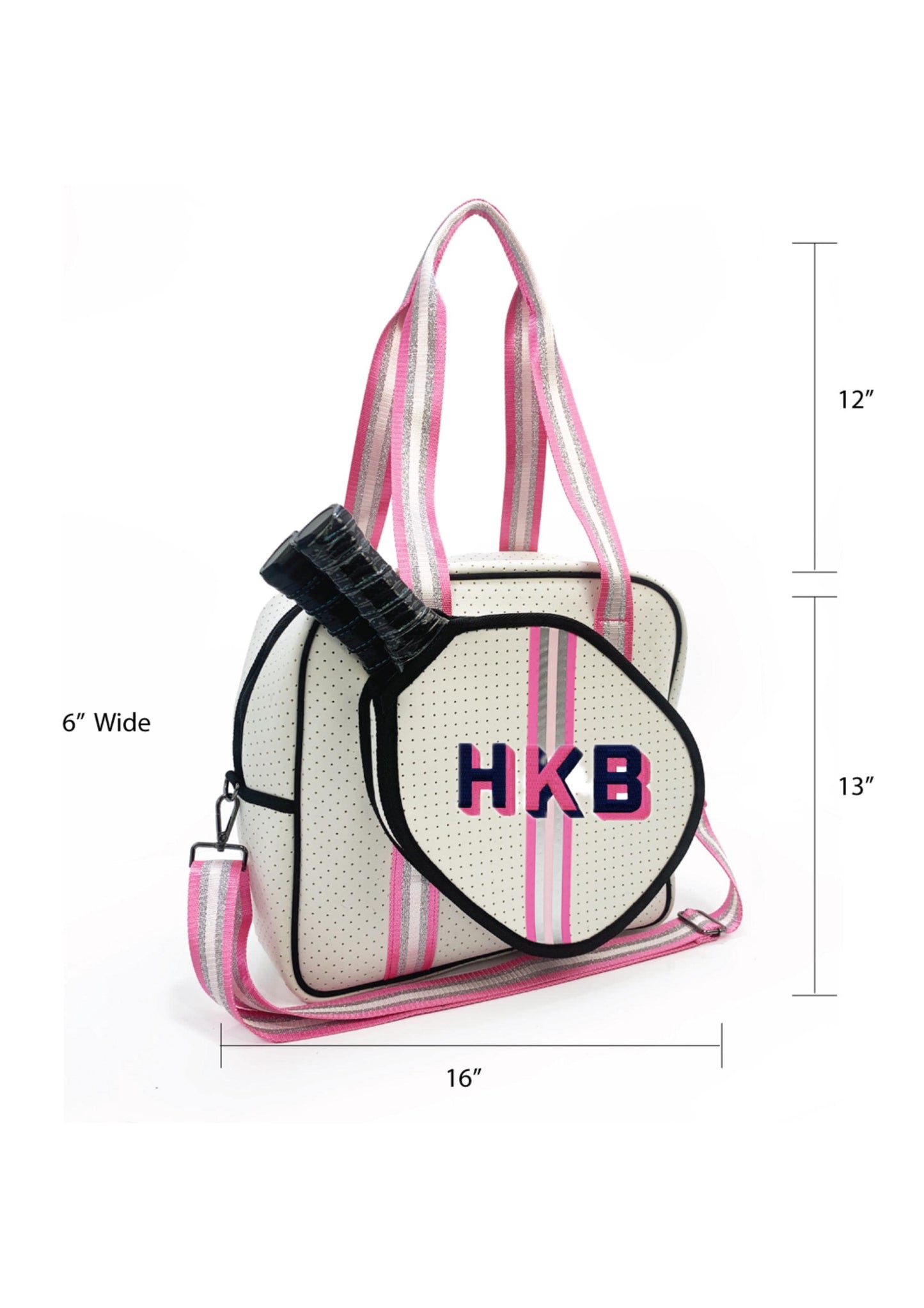Personalized Embroidered Pickleball water resistant neoprene tote and sling bag (perfect for sorority gift!)
