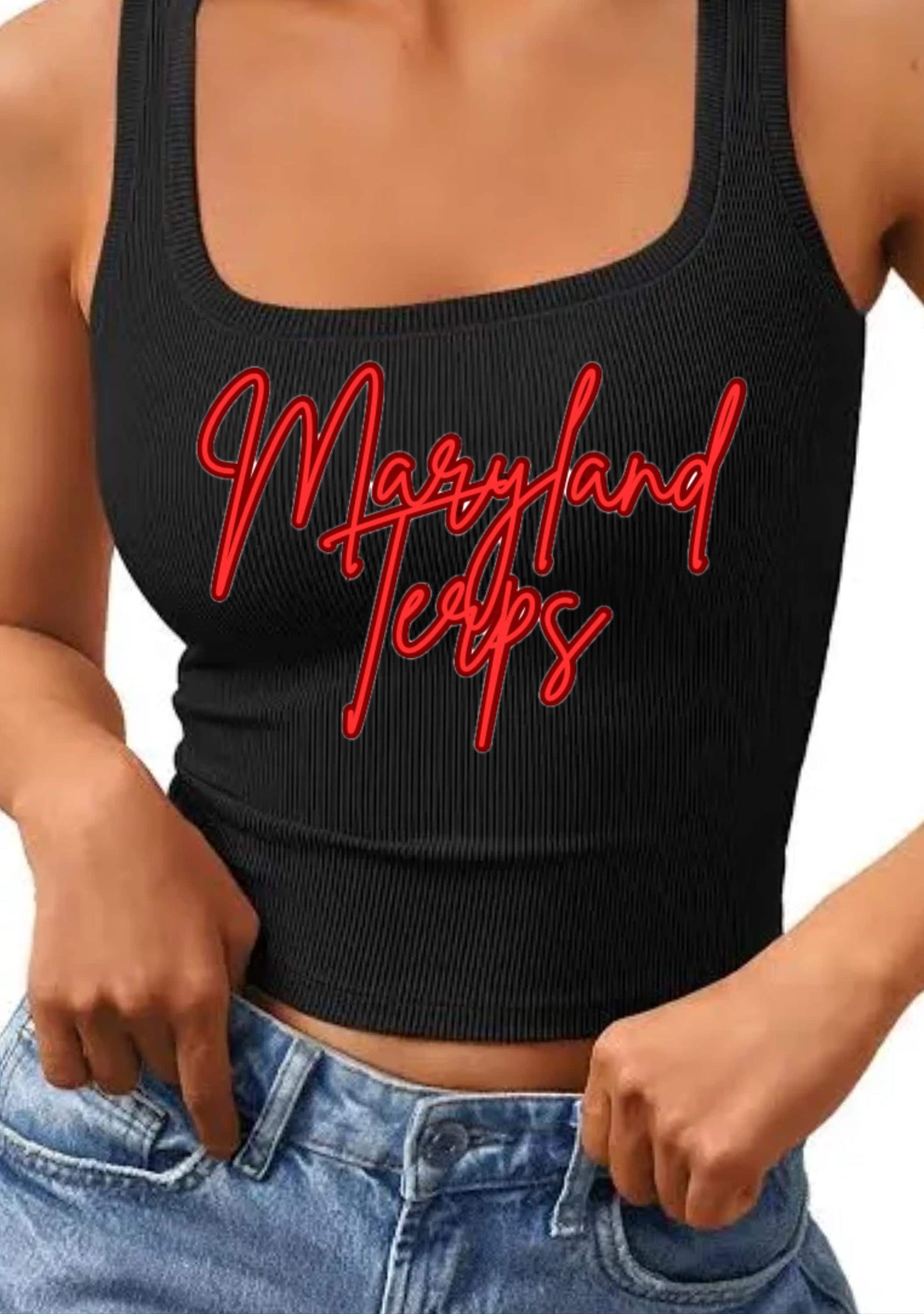 Cropped Tank customized with college name (or any name chosen)